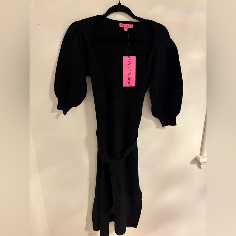 Betsey Johnson Midi Sweater Dress in Black NWT - Picture 9 of 10